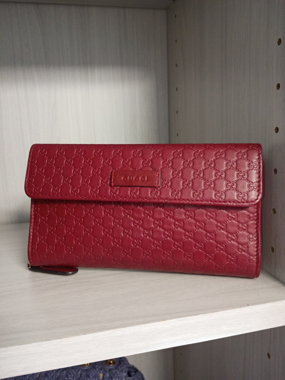 Gucci Red Leather Continental Wallet